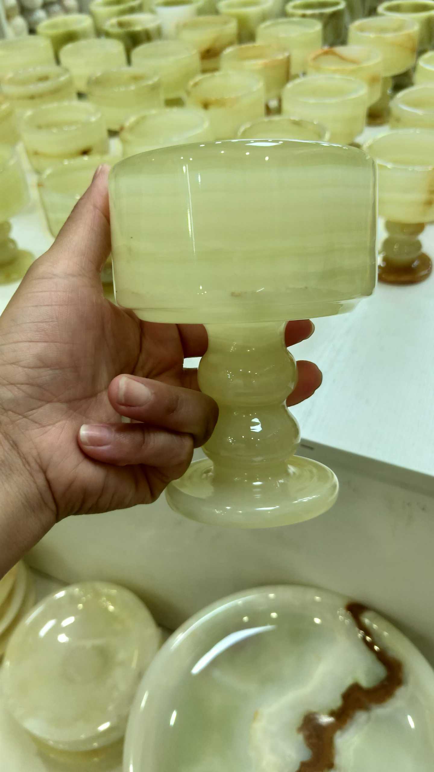 Candle Holder Crafted from Natural Jade